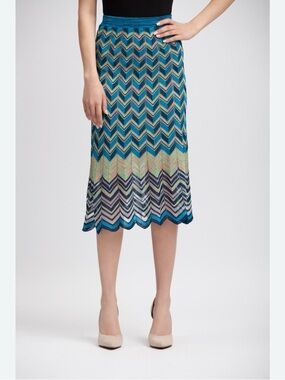 Bcbgmaxazria Women’s Vida Chevron Skirt Blue/green Size Small
